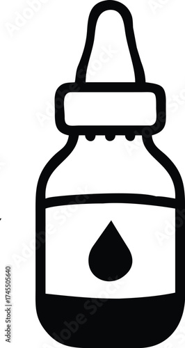 Medical tincture and dropper vector icon