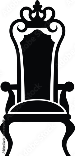 royal throne silhouette vector icon