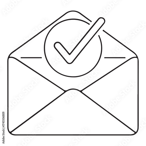 An open envelope with a checkmark inside a circle