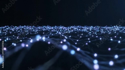 Wallpaper Mural Interconnected Network of Glowing Nodes in a Dark Digital Space Torontodigital.ca