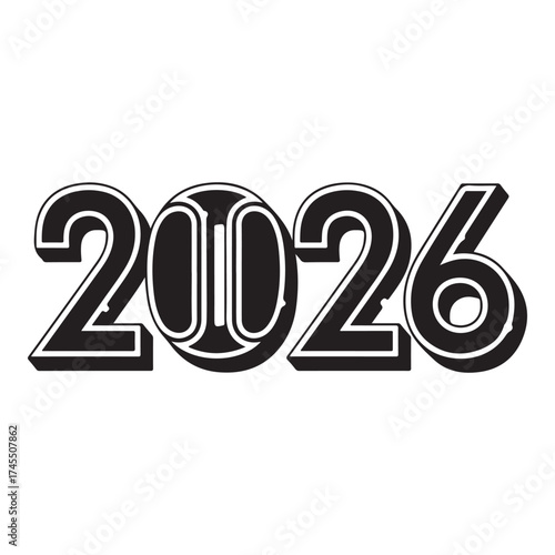 The year 2026 stylized with a tennis ball replacing the zeros