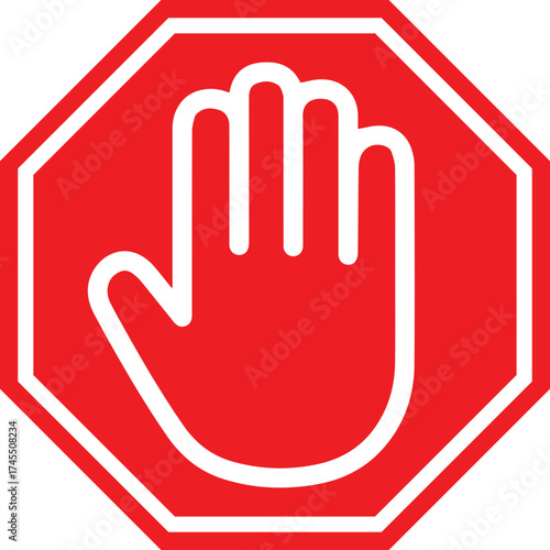 Stop Hand Sign Scalable SVG Vector Graphic with Editable Paths and Layers for Web, UI Design, Digital Art, and Print Applications