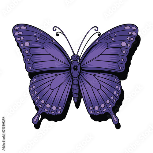 Purple Butterfly Insect Lepidoptera Monarch Winged Creature T-shirt Design