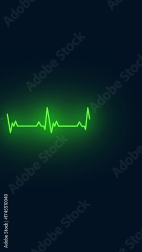 Heartbeat Pulse ECG Line Medical Background vertical Animation