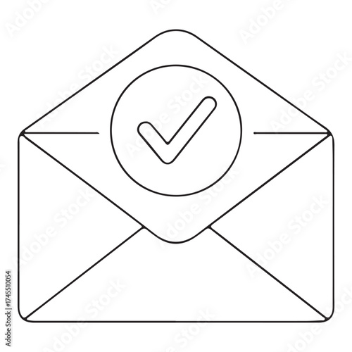 An open envelope with a checkmark inside a circle