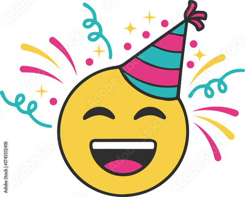 Party Emoji Vector Illustration