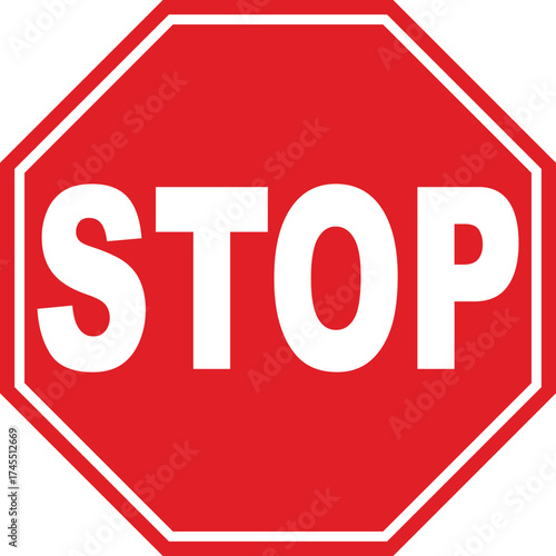 Stop Sign Scalable SVG Vector Graphic with Editable Paths and Layers for Web, UI Design, Digital Art, and Print Applications