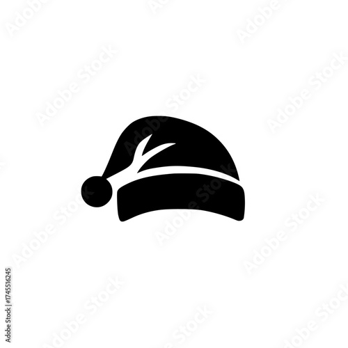 Festive Santa hat icon ready for holiday designs and Christmas promotions, vector origin