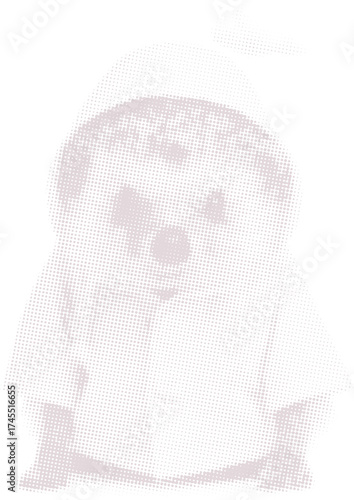 Cute hedgehog wearing a little hooded raincoat. Whimsical halftone pop art vector of a woodland animal for weather-themed graphic designs.
