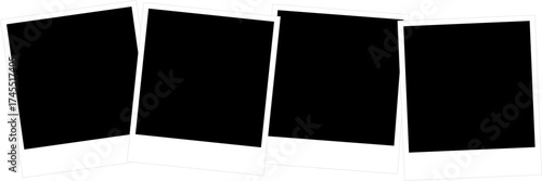 Template photo collage group different pictures album. Empty different photo frame. Set realistic photo card frame mockup vector.