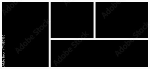 Template photo collage group different pictures album. Empty different photo frame. Set realistic photo card frame mockup vector.