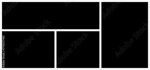 Template photo collage group different pictures album. Empty different photo frame. Set realistic photo card frame mockup vector.