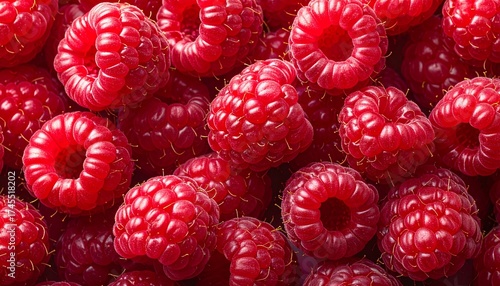 Closeup of fresh raspberries, background