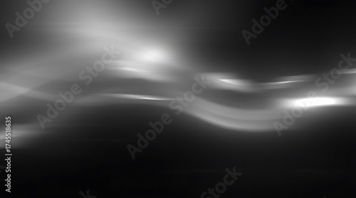 Abstract Black and White Blurred Light Motion Background — Moody Cinematic Texture