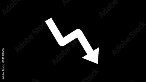 Business loss down graph chart animation.