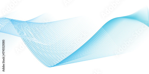 Energy abstract smooth blue gradient frequency isolated element creative blend curve flow line technology modern white web banner vector beautiful waveform light music energy design.	