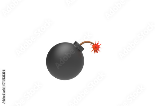 Obraz na płótnie bomb emoji front view without shadow 3d render