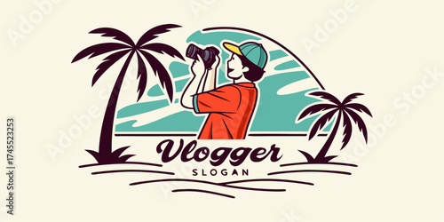 Vlogger Profile Avatar or Person Icon Logo Design

