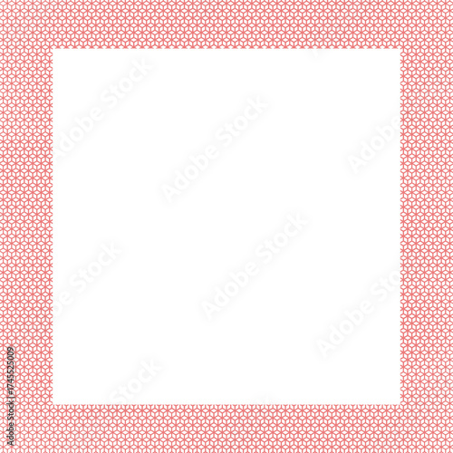 和風の赤くて細かい升柄のフレームイラスト
