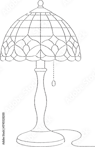 Stained glass table lamp with mosaic dome shade