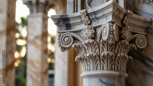 Marble Corinthian column detail