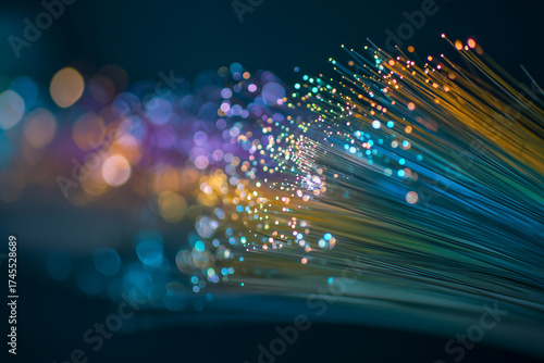 fibre optique colorés macro