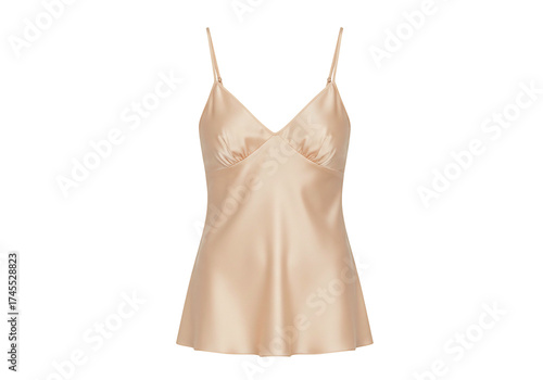 Satin camisole top with adjustable straps isolated