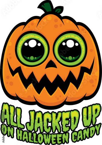 All Jacked Up on Halloween Candy Funny Pumpkin Design