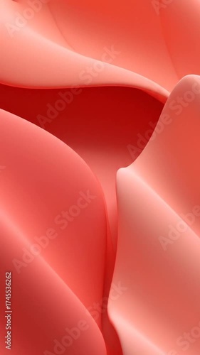 桃色の抽象的な波状の背景の垂直方向のクローズアップ