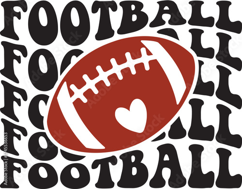Football typography clip art design on plain white transparent isolated background for card, shirt, hoodie, sweatshirt, apparel, card, tag, mug, icon, poster or badge