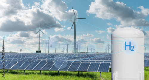 Vászonkép Digitalization and expansion of hydrogen infrastructure - sector coupling