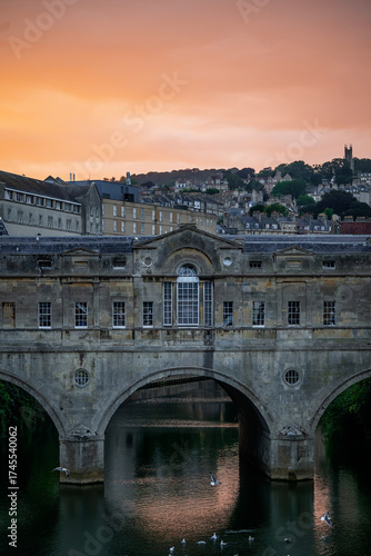 Fototapeta Pulteney Bridge, Bath, UK at sunset