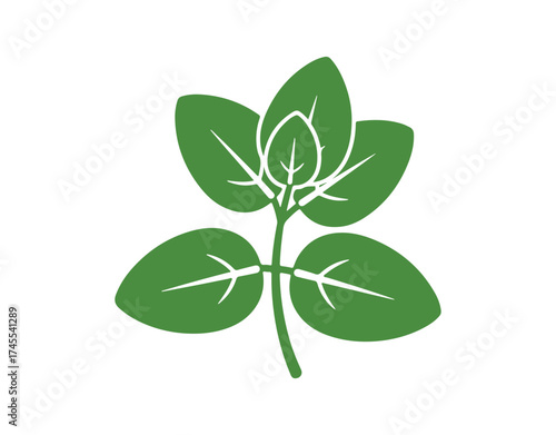 Mint glyph icon. A fragrant herb. A relaxing plant for tea, cocktails, and medicinal uses. Concept of herbs and spices. Solid flat symbol. Isolated silhouette vector illustration
