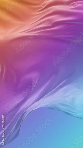 柔らかい波状の生地 抽象的な虹色の背景