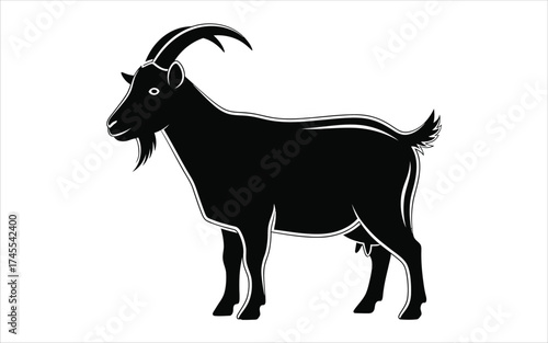 Vectorized Goat for print, sketch, Drawing, Decoration, Wallpaper