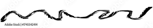 Grungy Ink Brush Stroke Wave: Hand-Drawn Dynamic Line Element