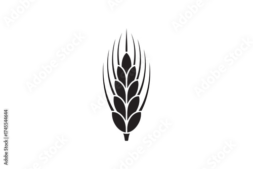 Wheat Ear Silhouette Vector Design Agriculture Wheat Symbol Minimalist Art