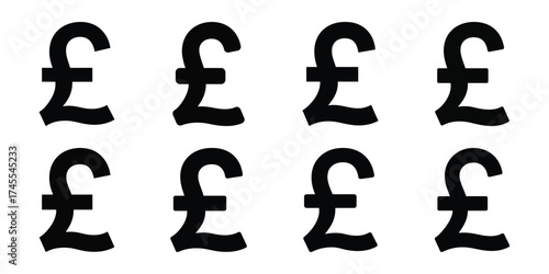 pound sign silhouette business vector icon bundle