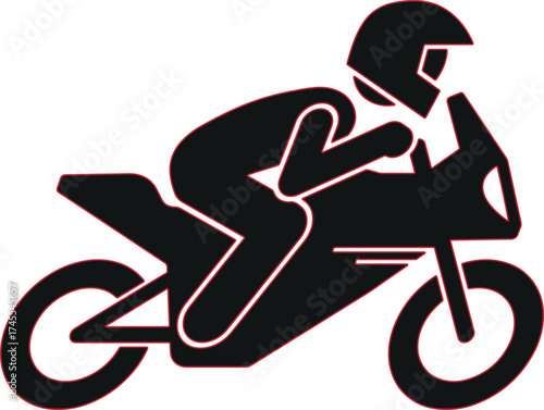 A biker riding a cool stylized motorcycle on the road