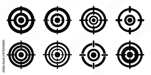 target silhouette business vector icon bundle