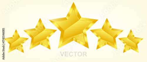 Set rating stars icon badges Feedback customers Rank level of satisfaction rating Five stars