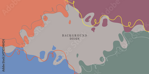 Abstract background element colorful design template with wavy style