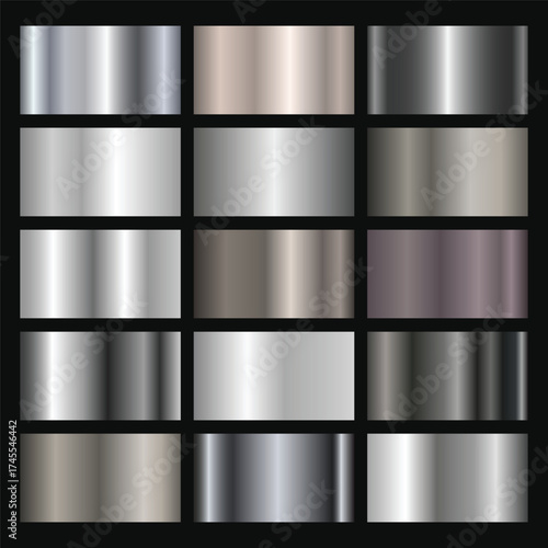 chrome color foil texture background. silver color gradient. vector golden, copper, brass and metal template
