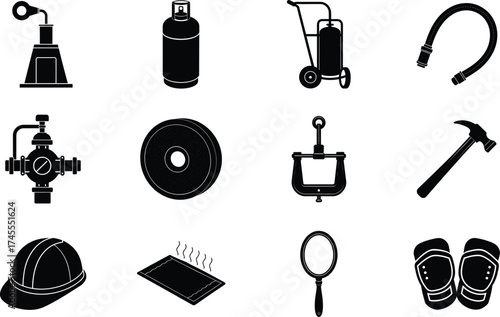 Welder Black Vector Isolated On White Background 