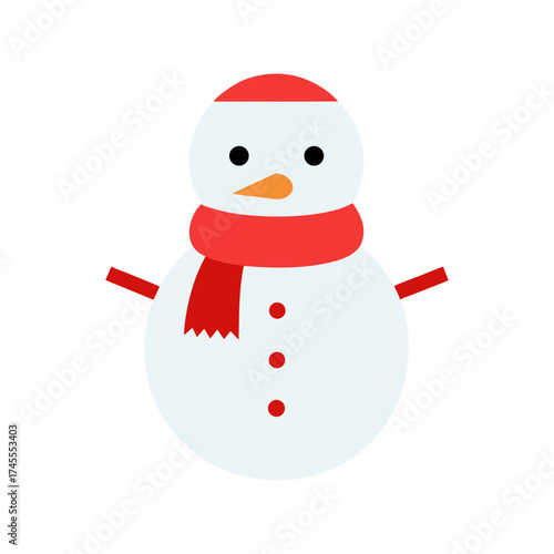 snowman with a scarf icon vector art