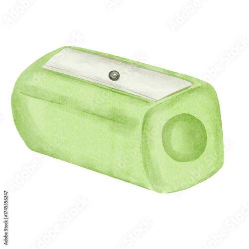 Pencil sharpener, Back to school Watercolor Illustration⁠
