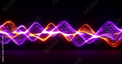 Vibrant Sound Waves in Abstract Design with Colorful Light Effects
