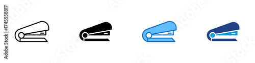 Stapler Multiple Style Icon Design Vector - stapler representing office organization, paperwork, and document binding