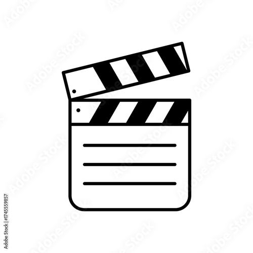 Vector art of movie clapperboard representing film production and cinema