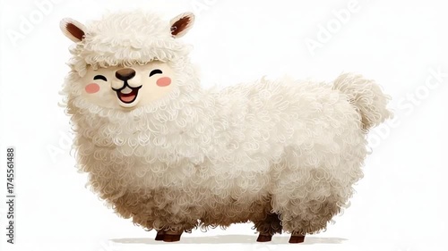 fluffy cartoon alpaca